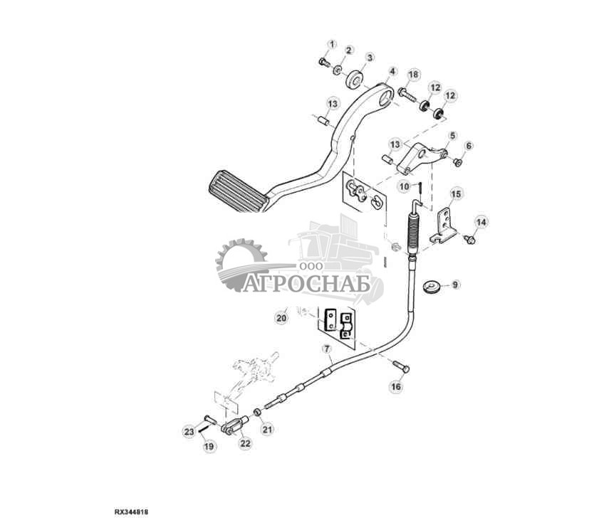 Clutch Pedal And Linkage (12-Speed Syncro24-Speed PowrSync™) 